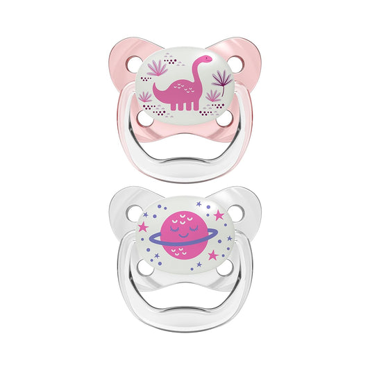 Dr. Brown's Pacifier Prevent Glow In The Dark Butterfly Shield Soother -  Pack of 2 (Stage 2/6-18 Months))
