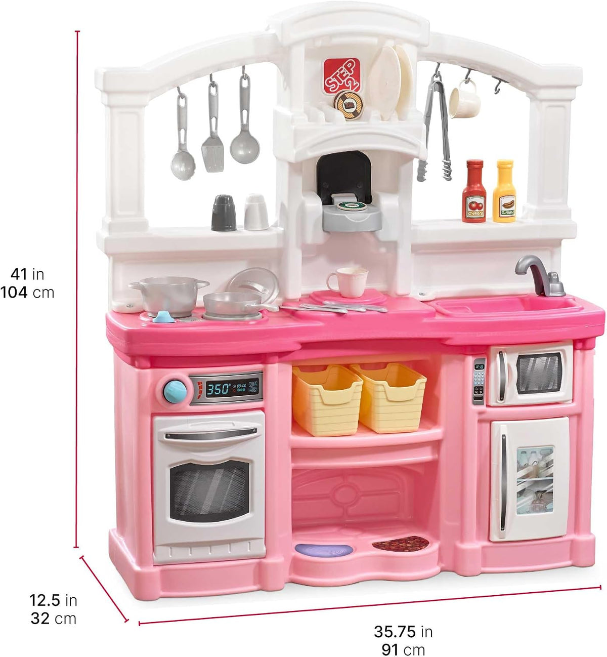 Step2 - Fun with Friends Kids Kitchen Playset - Pink - 25 Pieces.