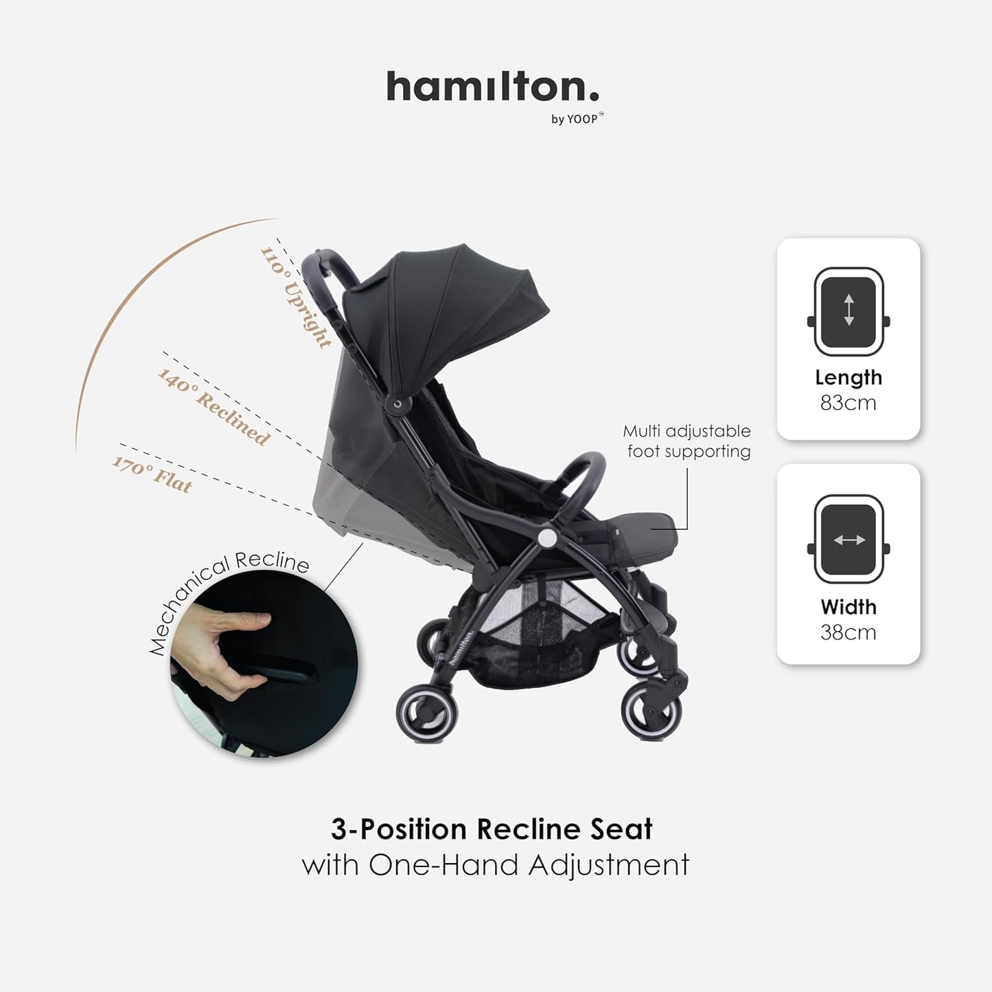 Hamilton by Yoop Everyday Stroller (Grey)
