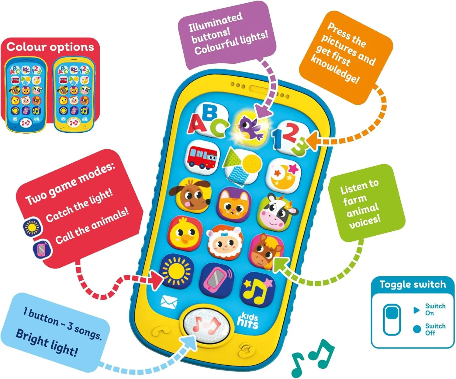 Kids Hits Smart Phone Light Up Farm