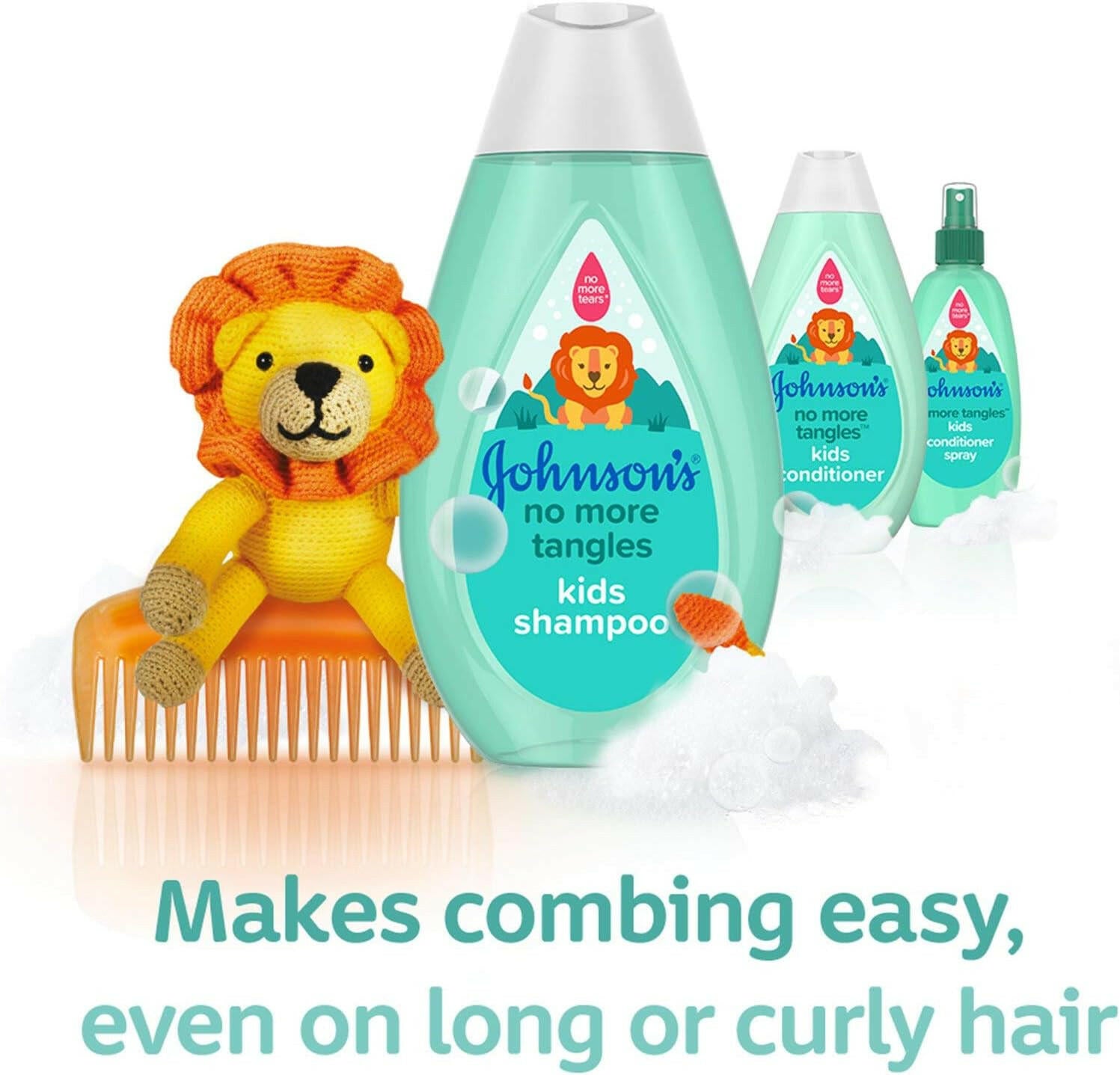 Johnson'S No More Tangles Kids Shampoo, Leaves Hair Soft, Smooth And Easy To Comb, 500ml