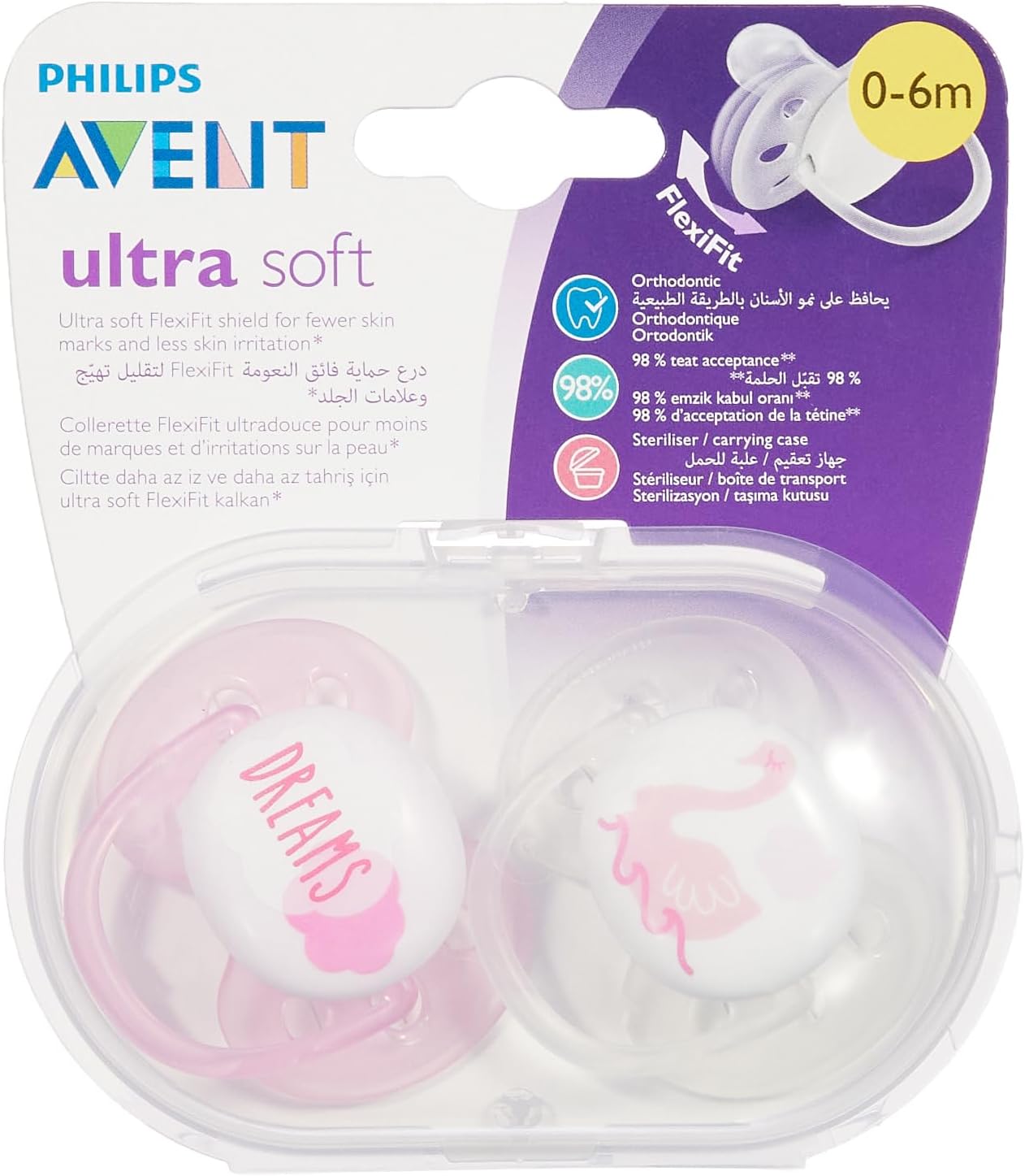 Philips Avent Ultra Soft 0-6 Months, Pink