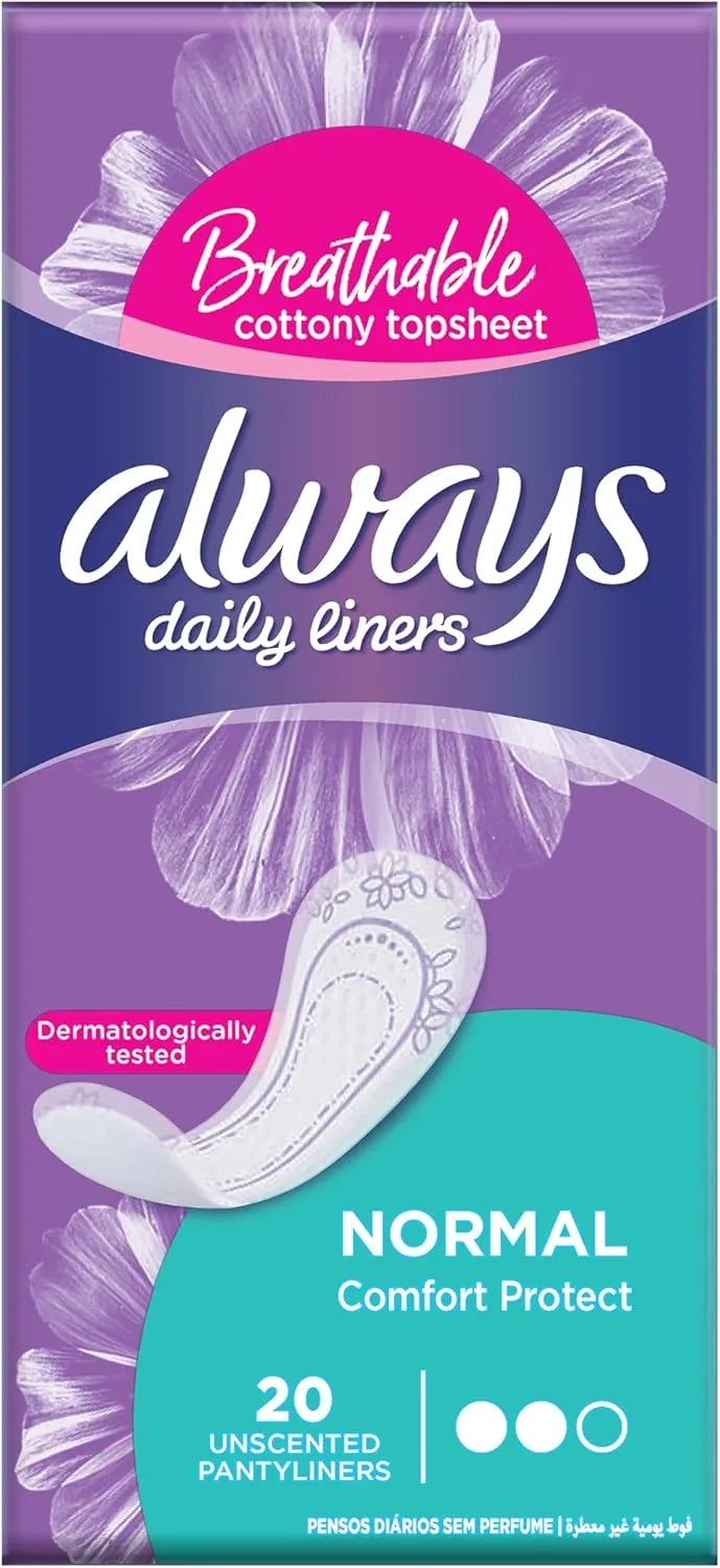 Always Daily Liners Comfort & Protect Unscented (20 Pcs)