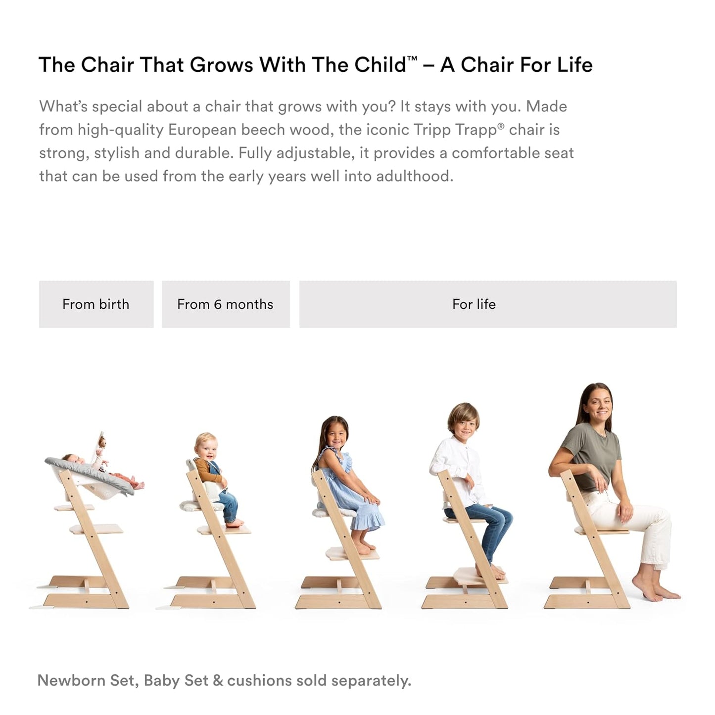 Stokke Tripp Trapp Chair (Adjustable and Convertible Chair)