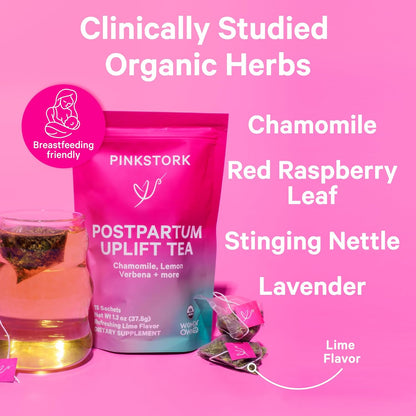 Pink Stork Postpartum Uplift Tea, 15 Sachets