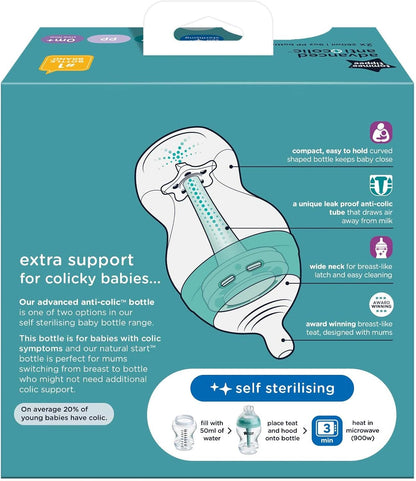 Tommee Tippee Advanced Anti Colic Bottle Slow Flow (260ml) - Pack of 2