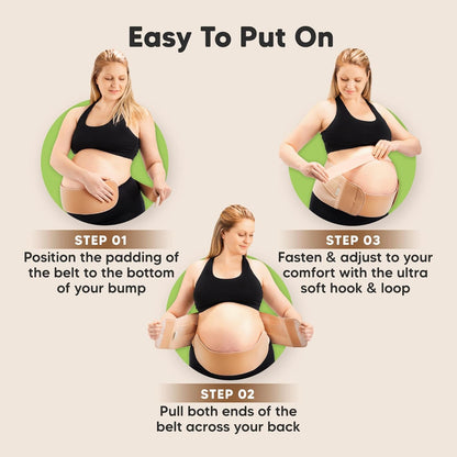 Keababies  2 in 1 Pregnancy Belly Wrap - One Size (Classic Ivory)