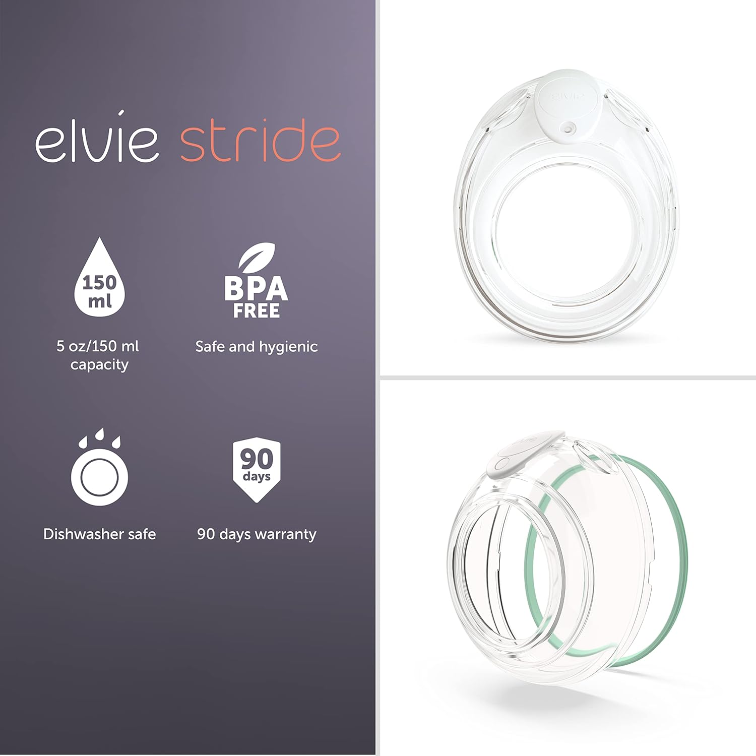 اكواب حفظ حليب الام لشفاط Elvie Stride 