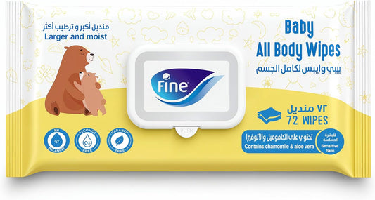 Fine Baby Wet Wipes Alovera & Cham (72s)