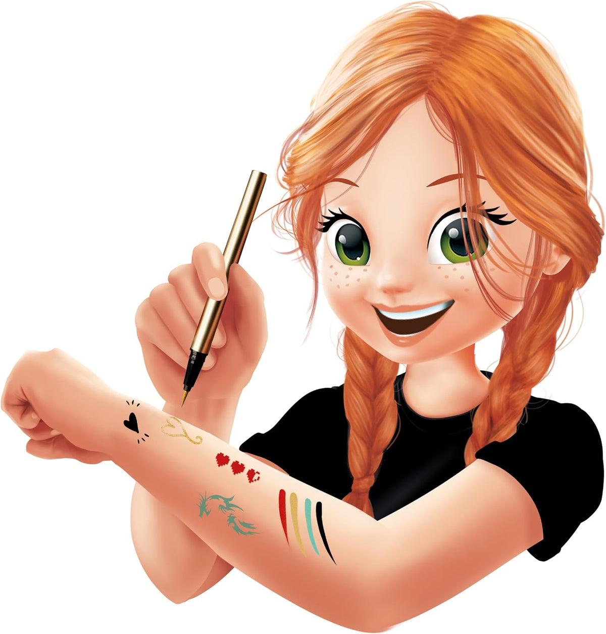 Buki Tattoo Felt Tip Pens – Golden, 54381