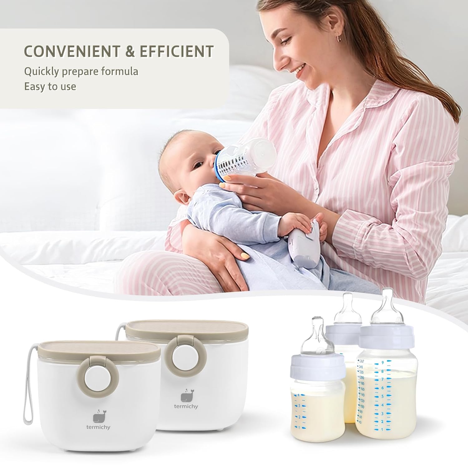 Termichy Baby Formula Dispenser, Warm Grey, 500ml