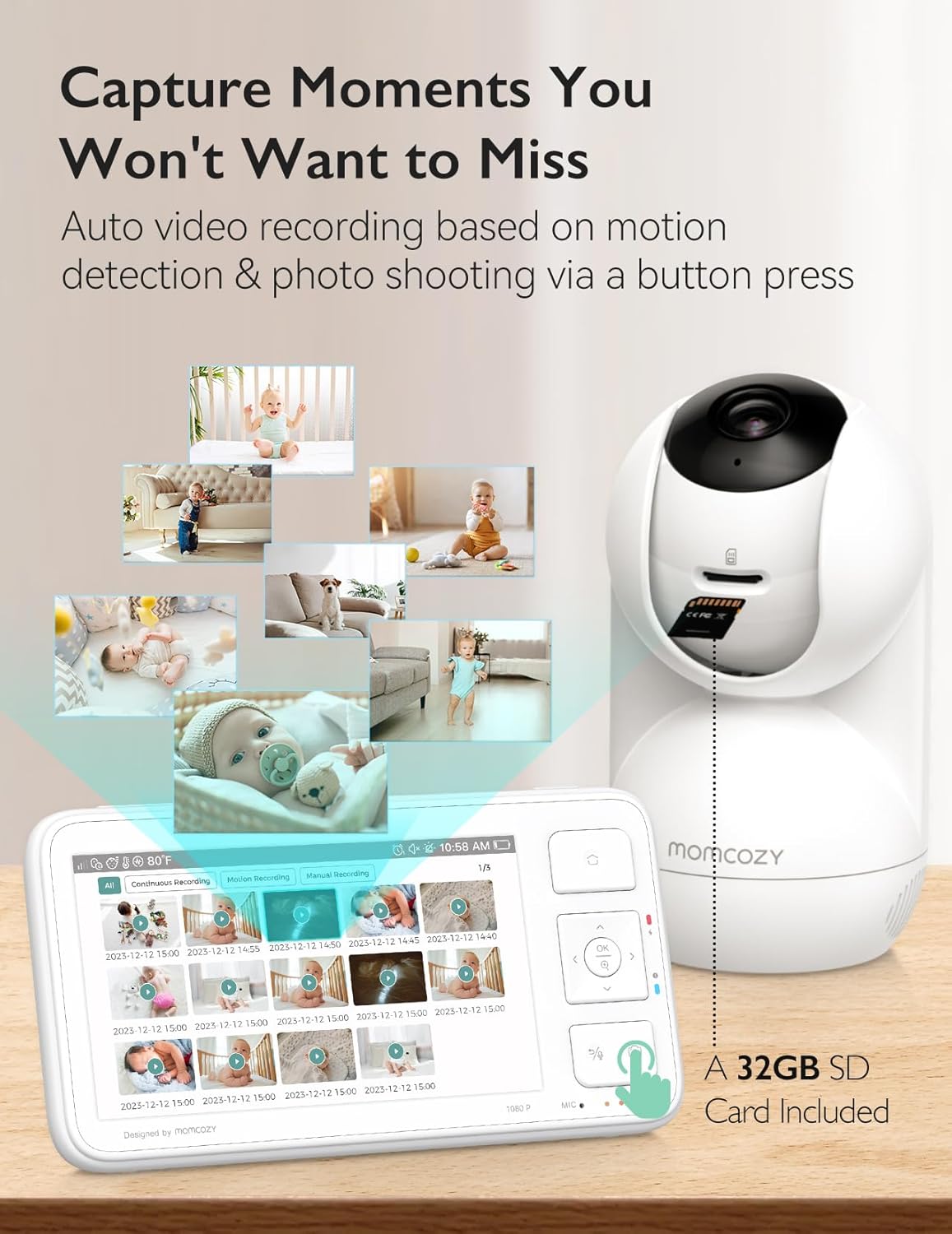 Momcozy Video Baby Monitor, 5.5” 1080P Full HD Baby Monitor with Camera