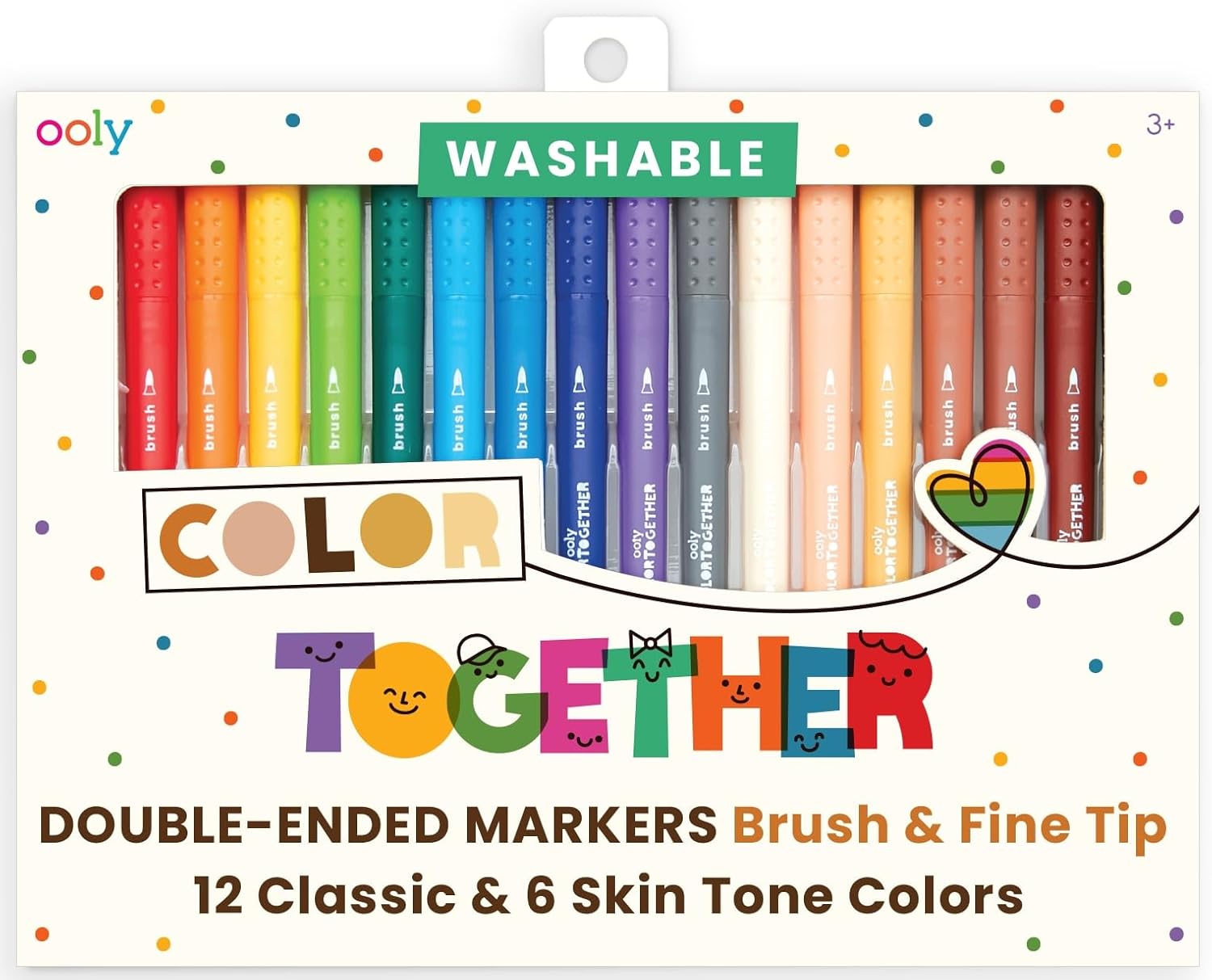 Ooly Color Together Dual Tip Markers, 18 Colored Markers