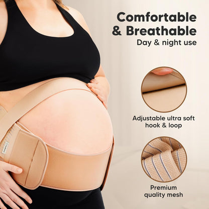 Keababies  2 in 1 Pregnancy Belly Wrap - One Size (Classic Ivory)