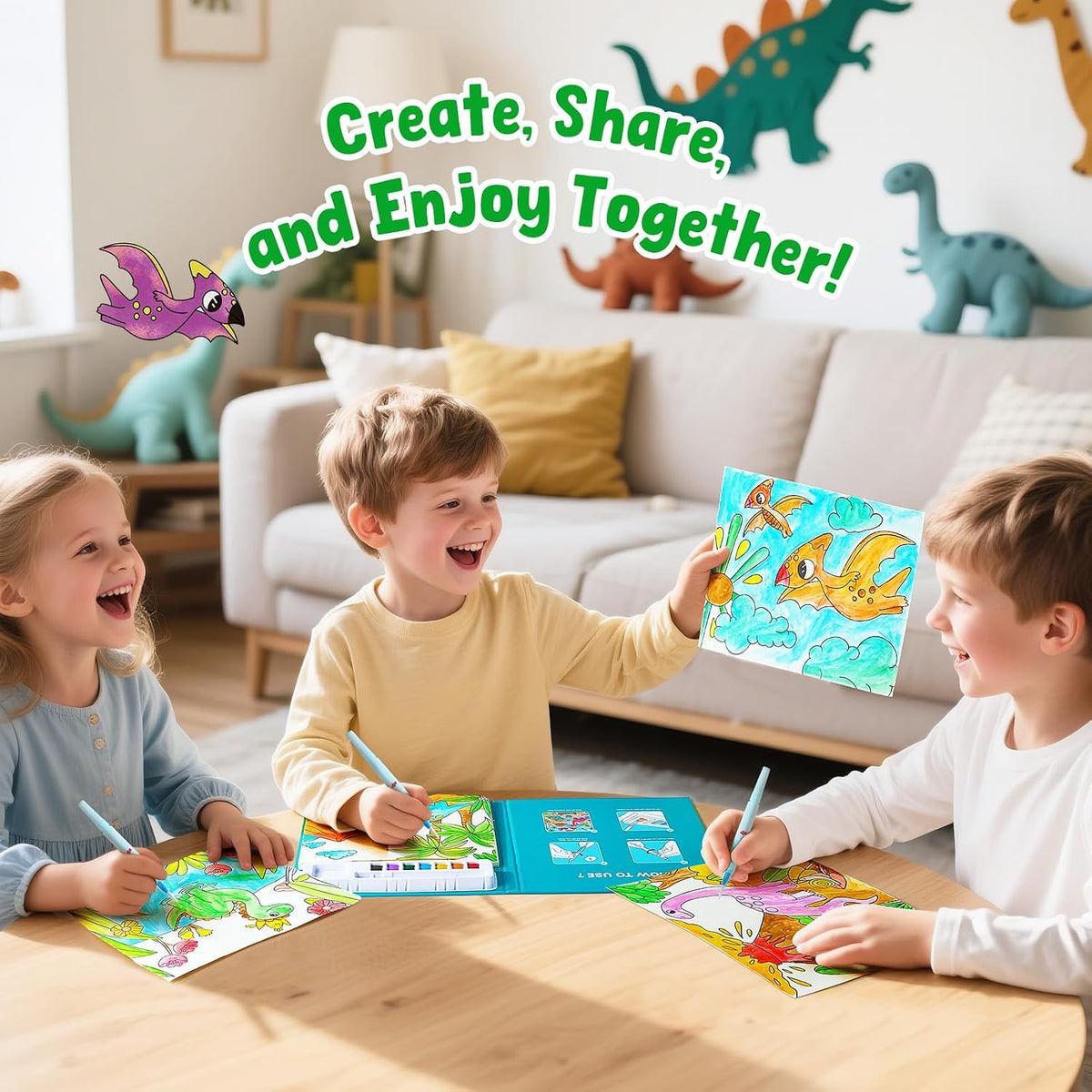 JoyCat Paint with Water Coloring Book for Toddlers – Dinosaurs