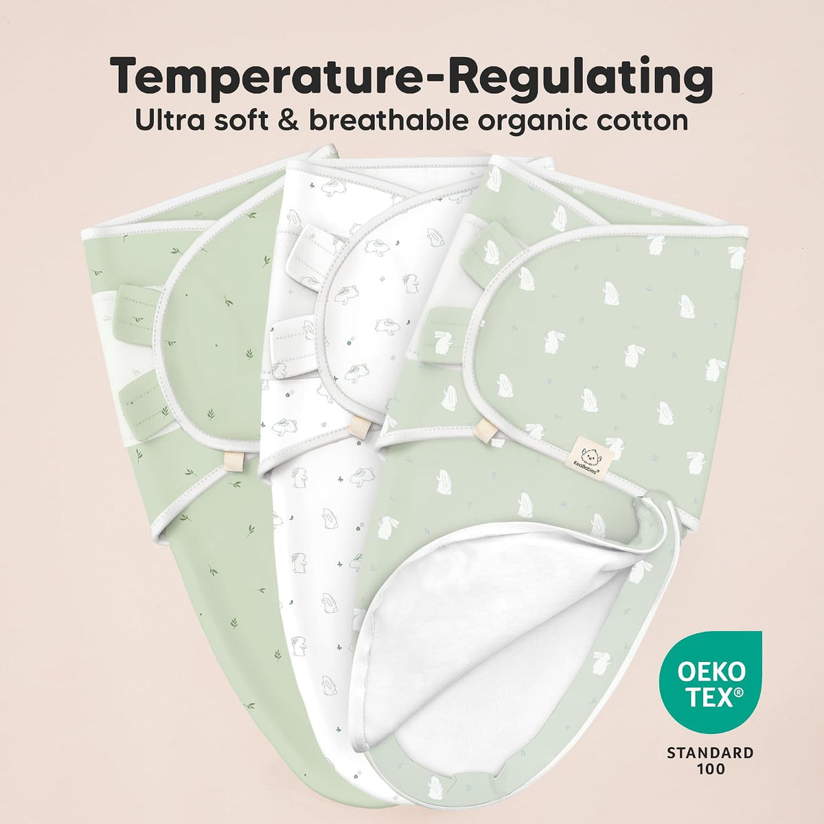 Keababies Soothe Zippy Swaddle Wrap (Bunnies) - Pack of 3