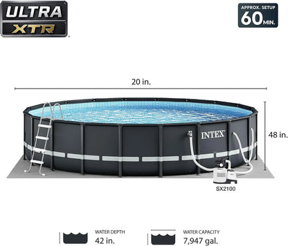 Intex Ultra XTR Frame Pool Set 6.1mx1.22m(20''x48'') with Cloth, Cover, Ladder,Filter Pump and Cover.