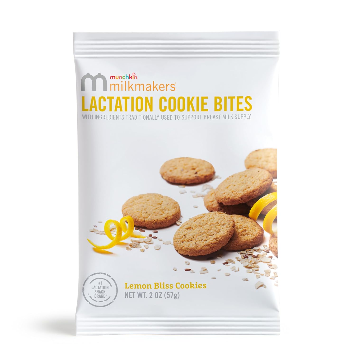 Munchkin Milkmakers Lactation Cookie Bites, Lemon Bliss