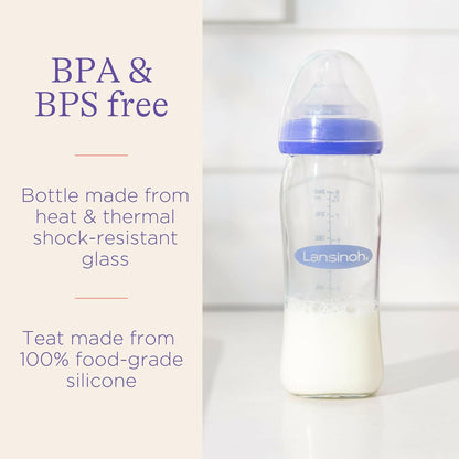 Lansinoh Glass Baby Bottle (160 ml).
