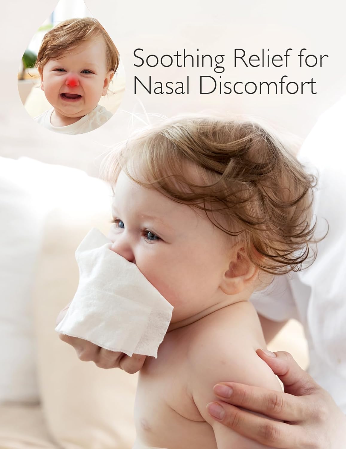 Baby Wipes, Momcozy Nose Saline Baby Wipes, Unscented for Sensitive Skin