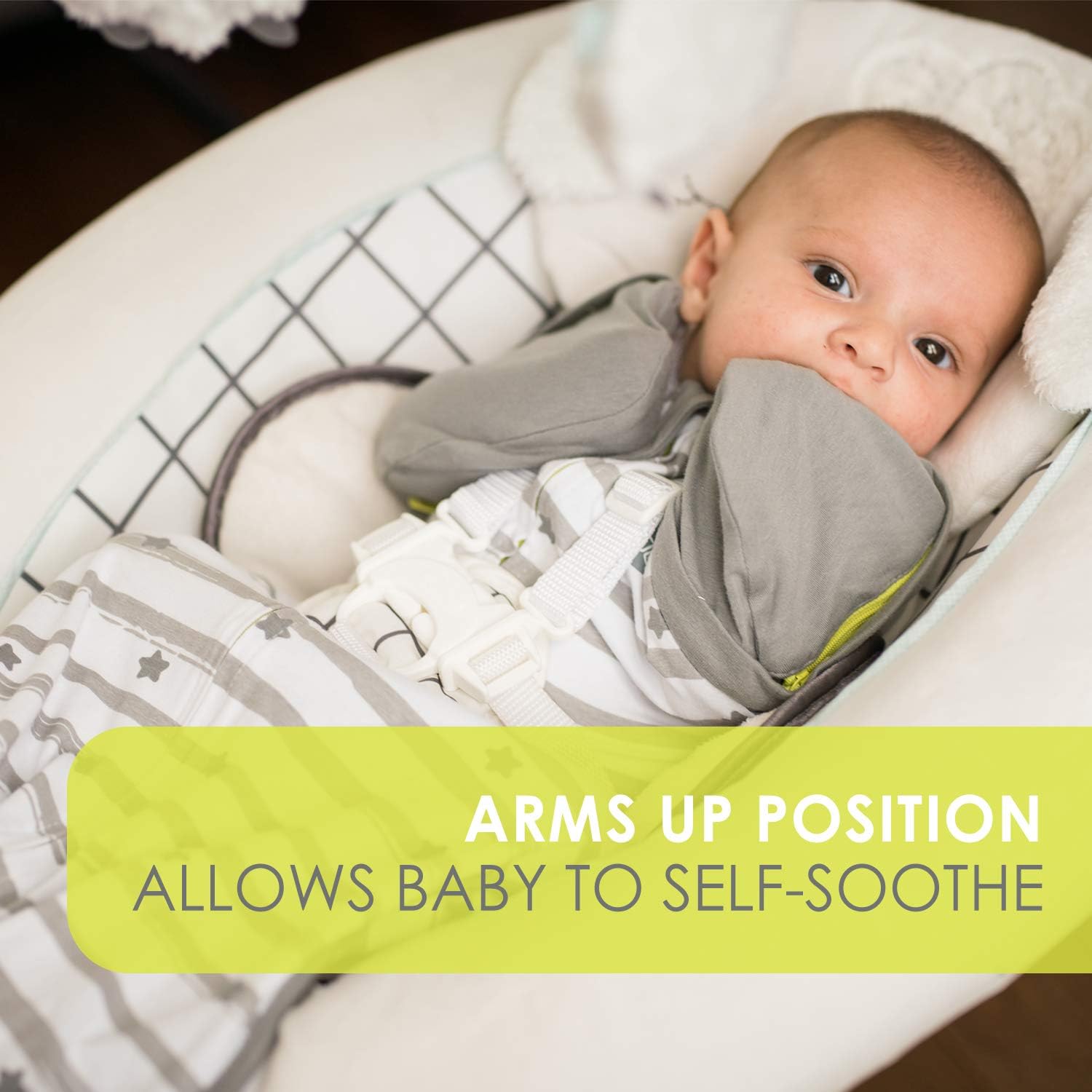 Bbluv Transition Zipper Swaddle Sack with Removable Sleeves -Arms Up Swaddle for Newborns and Infants