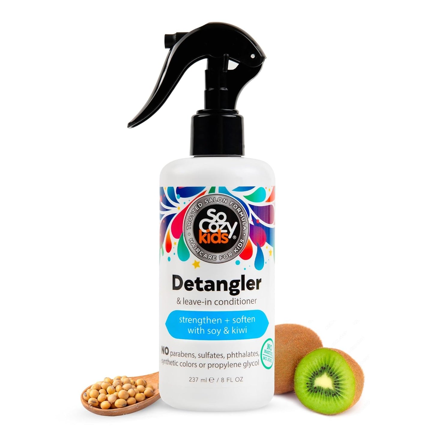 SoCozy Detangler & Leave In Conditioner Spray - Hair Detangler Spray for Kids - Paraben-Free Leave In Hair Conditioner & Detangling Spray for Frizzy Hair (8 fl oz)