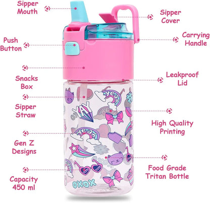 Eazy Kids Tritan Water Bottle With Snack Box (450ml)