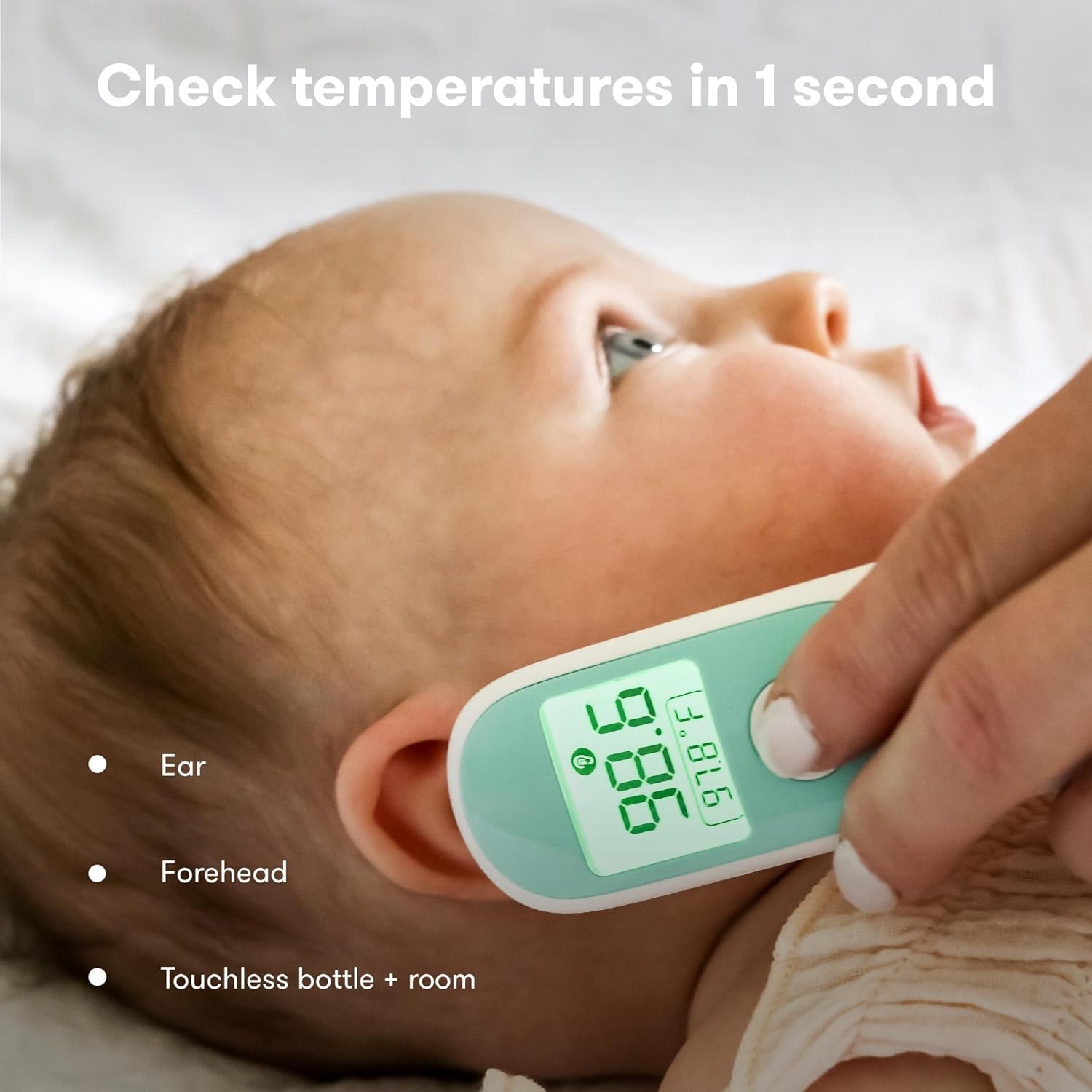 Frida Baby Thermometer, 3-in-1 Infrared Thermometer for Ear, Forehead & Touchless, Digital Baby Thermometer for Infants ,Toddlers, Kids & Adults