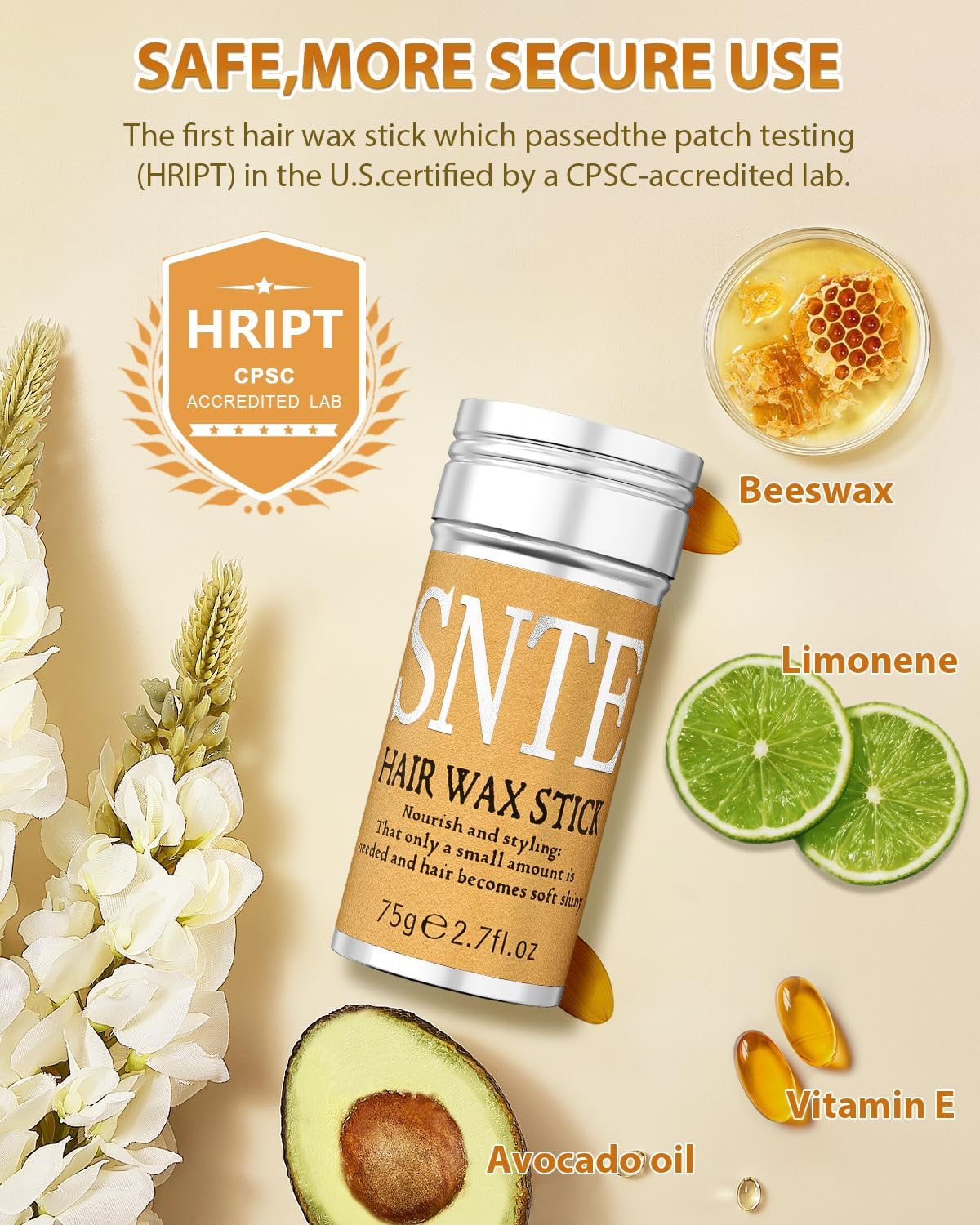 SNTE Samnyte Hair Wax Stick, Hair-Styling Waxes, Nourishing Accessories  Slick Stick for Women & Kids, Gel Tamer for Flyaways, Bun Maker & Styling Cream