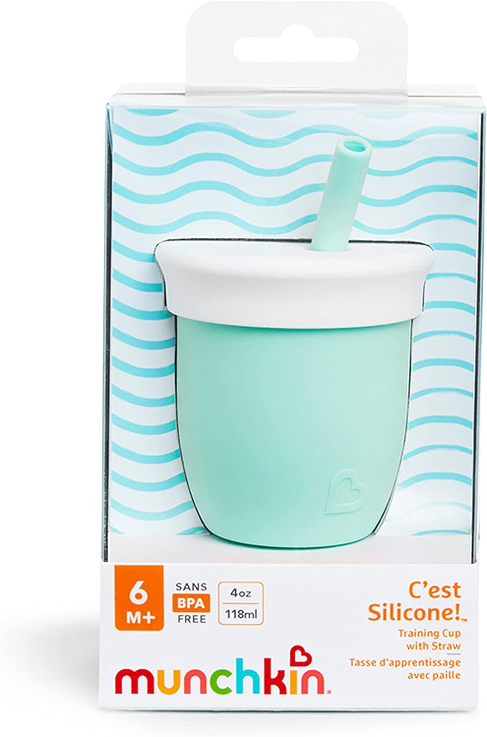 Munchkin C’est Silicone, Open Training Cup with Straw, 4oz