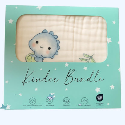 Kinder Valley 100% Organic Cotton Dino Pal Reversible Muslin Blanket