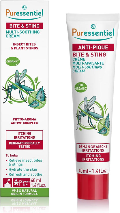 Puressentiel Bite & Sting Soothing Cream 40ml with 4 Essential Oils.