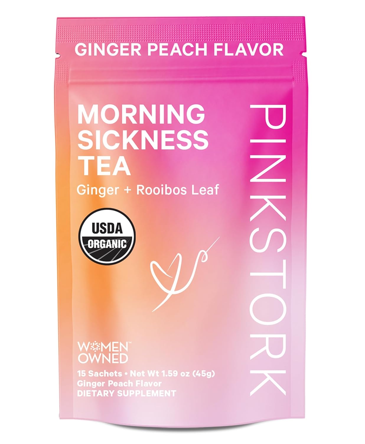 Pink Stork Organic Morning Sickness Pregnancy Tea, 15pcs