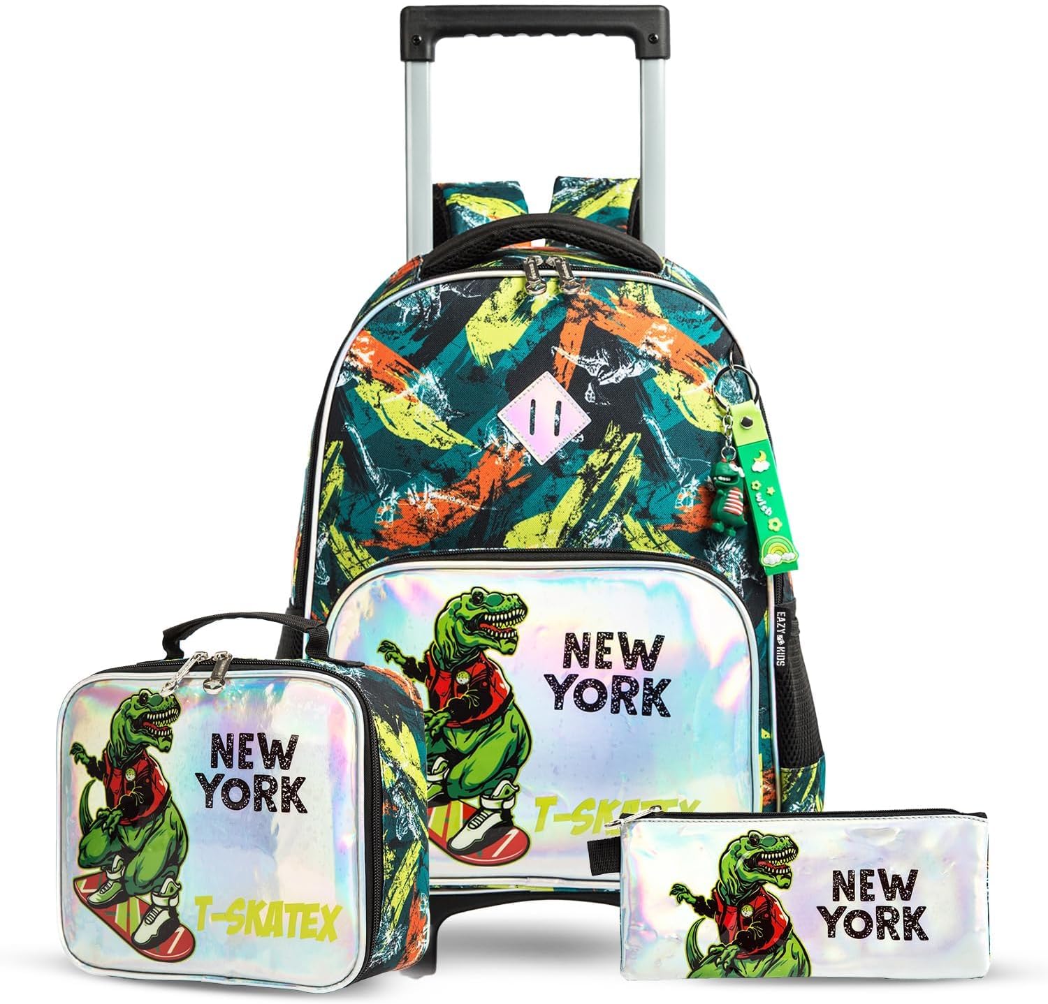 Eazy Kids Set of 3 Trolley School Bag Lunch Bag & Pencil Case