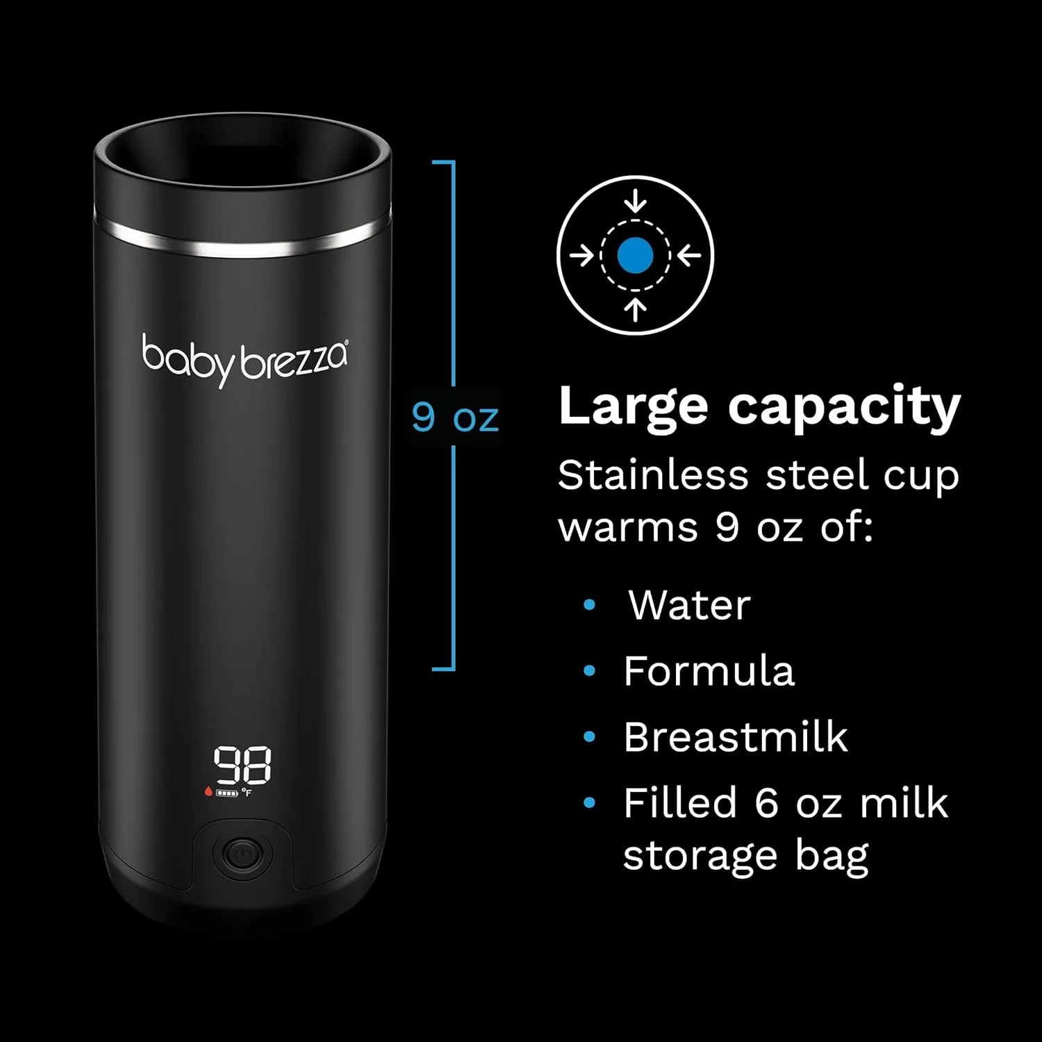 Baby Brezza Portable Bottle Warmer (Black)