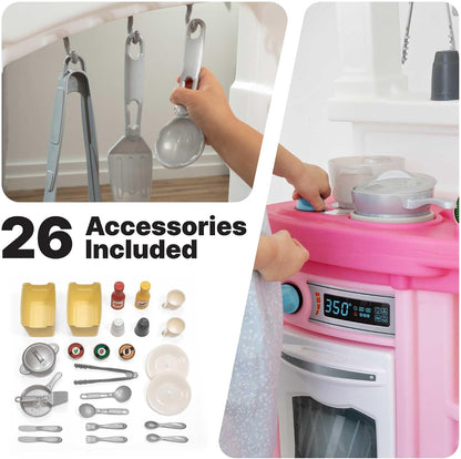 Step2 - Fun with Friends Kids Kitchen Playset - Pink - 25 Pieces.