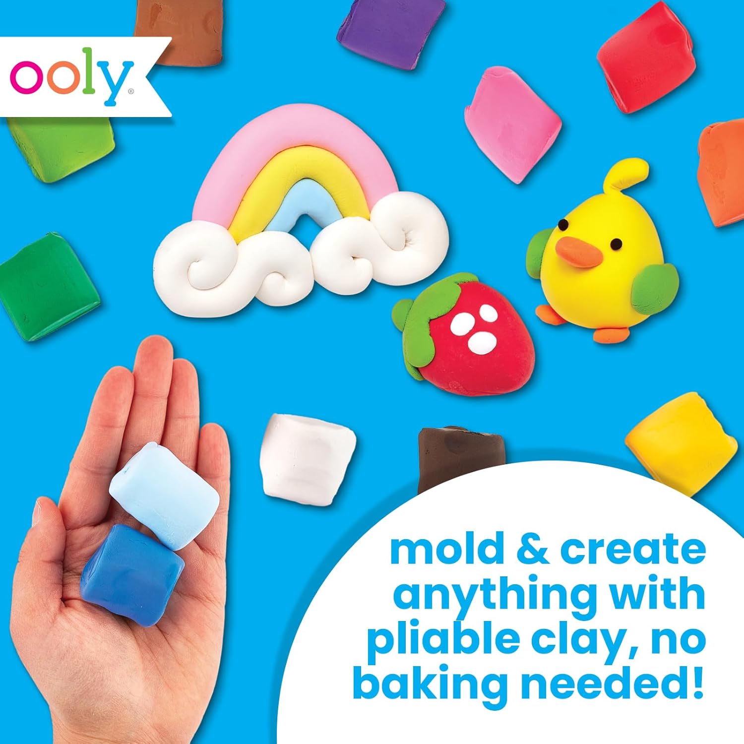 Ooly Creatibles, 12 Colors Air Dry Clay Kit for Kids Craft, 6m+