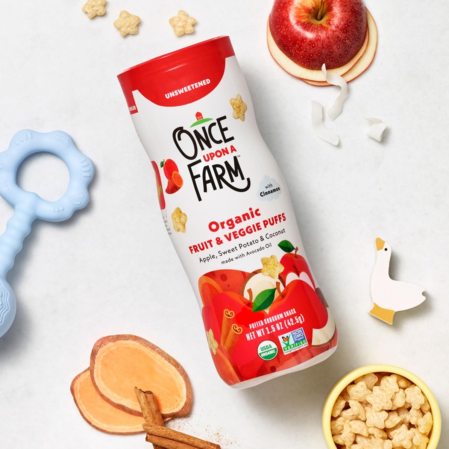 Once Upon a Farm Organic Fruit & Veggie Baby Puffs, Apple