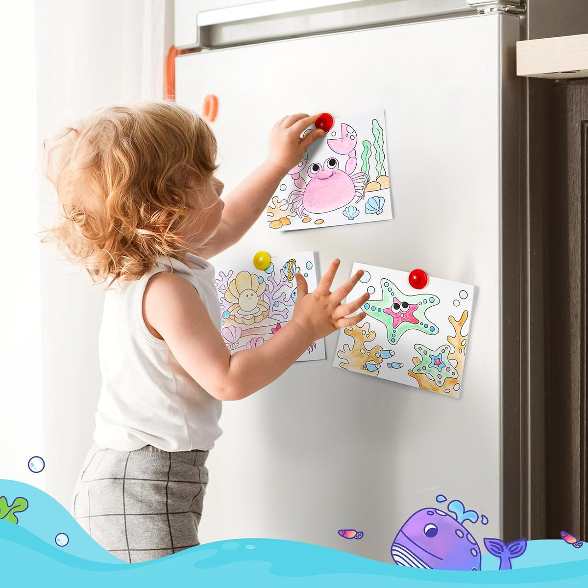 JoyCat Watercolour Colouring Book – Sea Creatures – Cyan