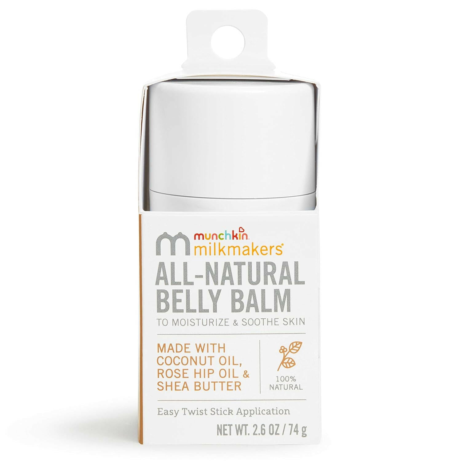 Munchkin Milkmakers Twist-Stick Belly Balm All Natural and Moisturizing for Pregnancy Skincare