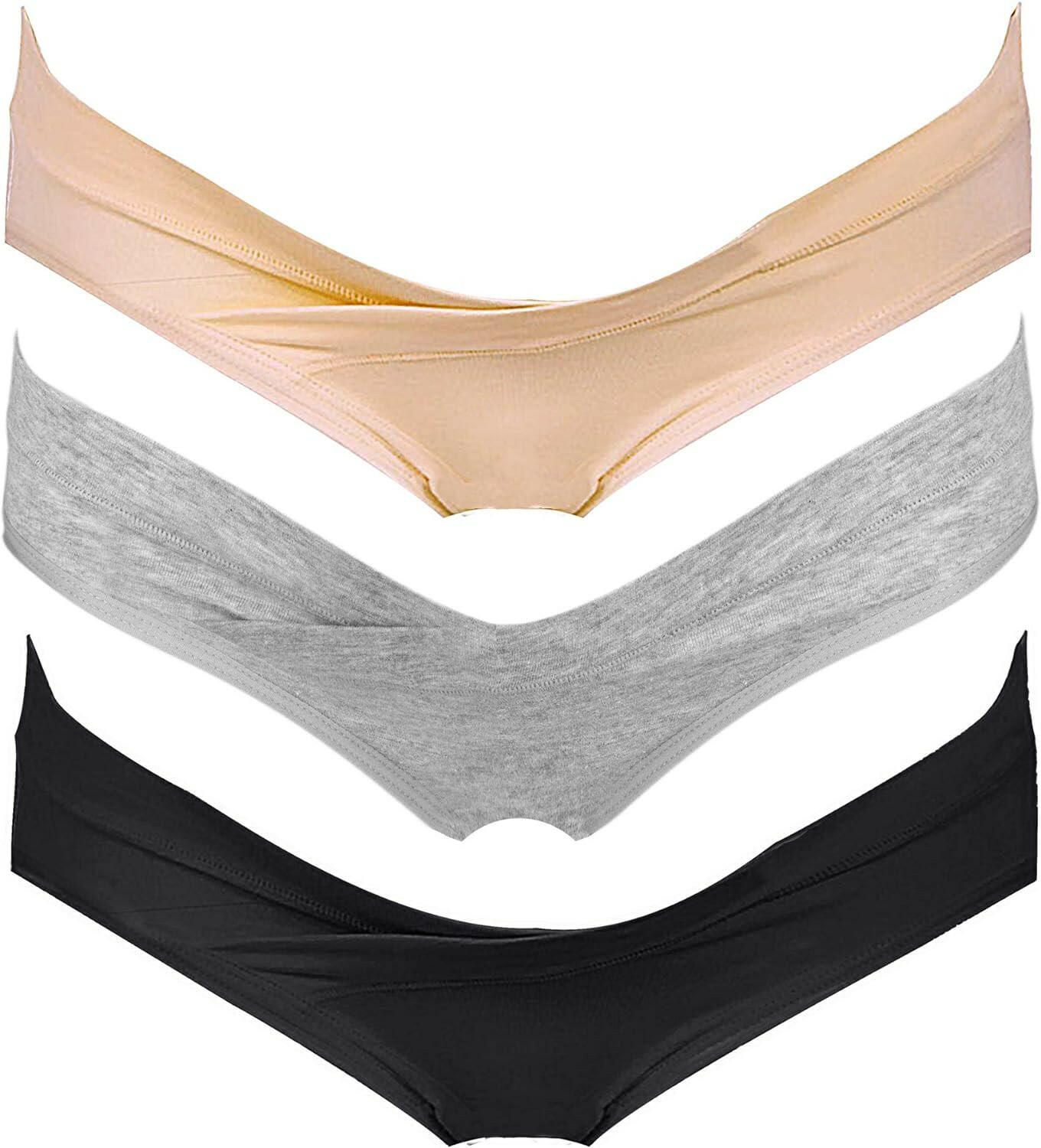 ملابس داخلية للحمل من Intimate Portal، سراويل داخلية بعد الولادة، بيكيني تحت البطن، أسود، رمادي وبيج، 3 قطع