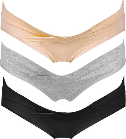 ملابس داخلية للحمل من Intimate Portal، سراويل داخلية بعد الولادة، بيكيني تحت البطن، أسود، رمادي وبيج، 3 قطع