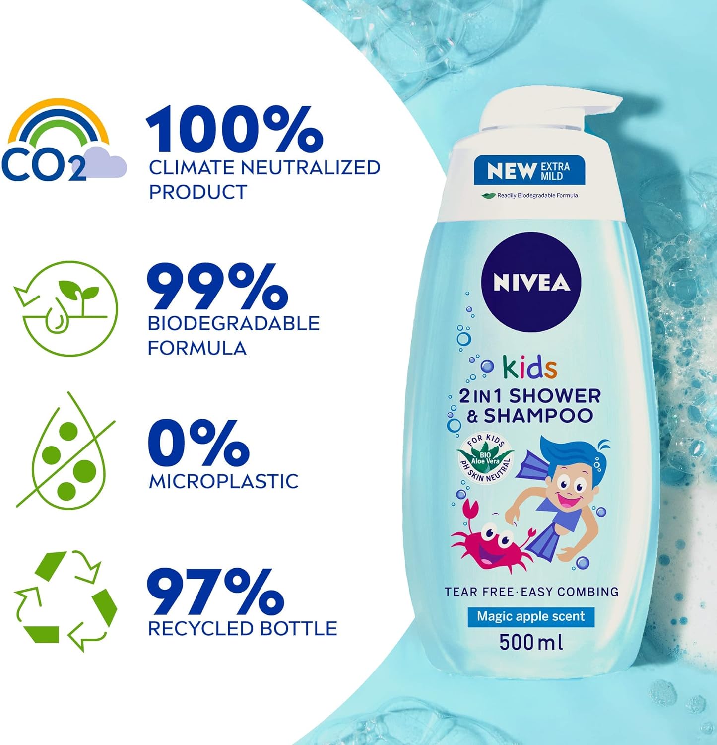 Nivea Kids 2 In 1 Shower & Shampoo (500ml)