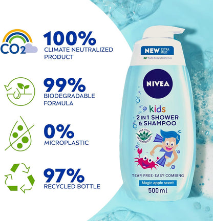 Nivea Kids 2 In 1 Shower & Shampoo (500ml)
