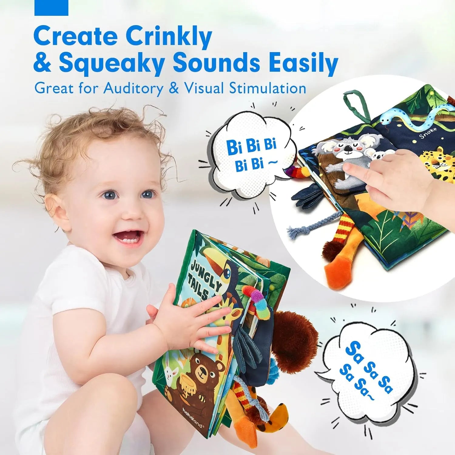 Hahaland Baby Books, Tummy Time Toy High Contrast Sensory Toys (0-6 Months)