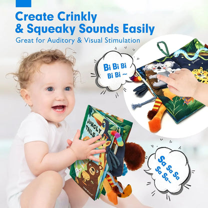 Hahaland Baby Books, Tummy Time Toy High Contrast Sensory Toys (0-6 Months)