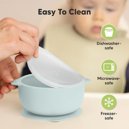 Keababies Prep Silicone Suction Bowls (Pastel Sky) - Pack of 2
