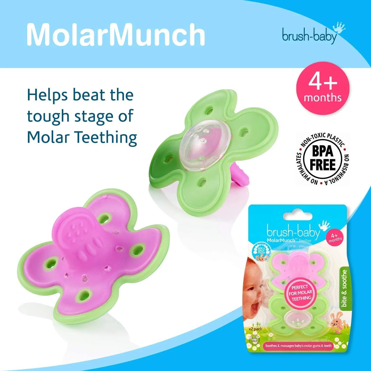 Brush-Baby Molar Munch & Teether - Pack of 2 (4 Months +)