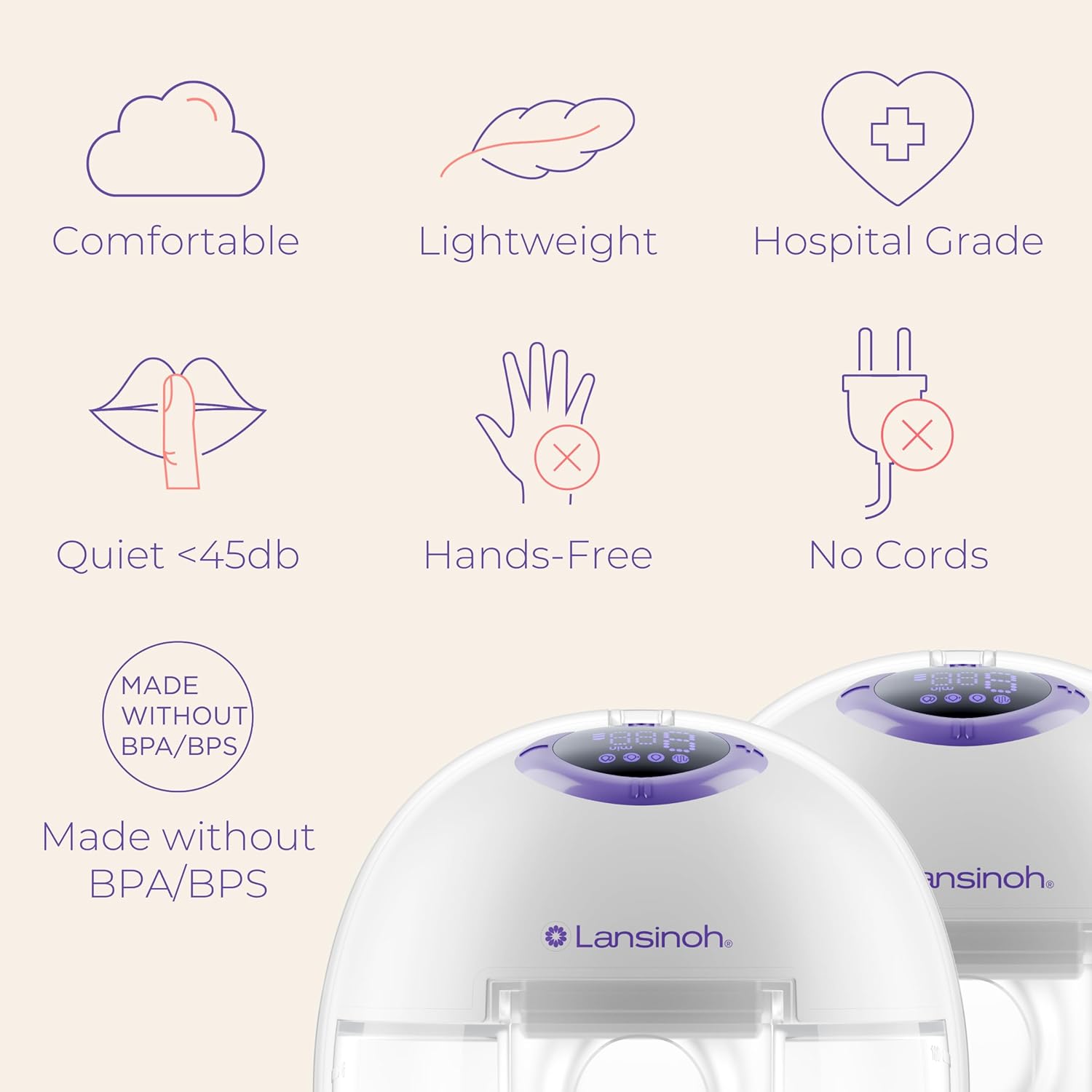 Lansinoh Discreet Duo Wearable Breast Pump