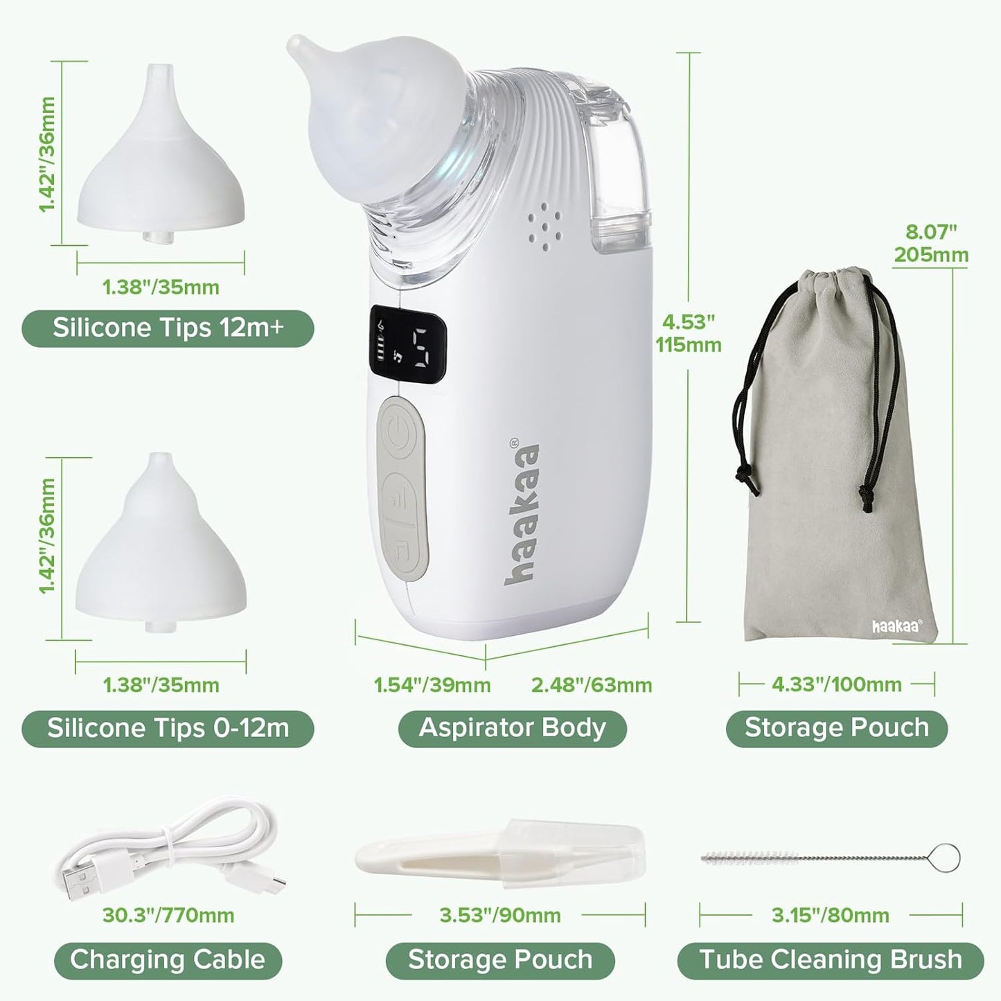 Haakaa 2-in-1 Electric Baby Nasal Aspirator with Sprayer